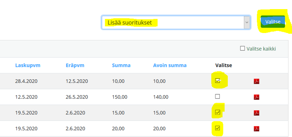 Suorituksen lisääminen massana