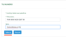 Tilinumeron tallennus