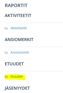 Etuuksien lisääminen