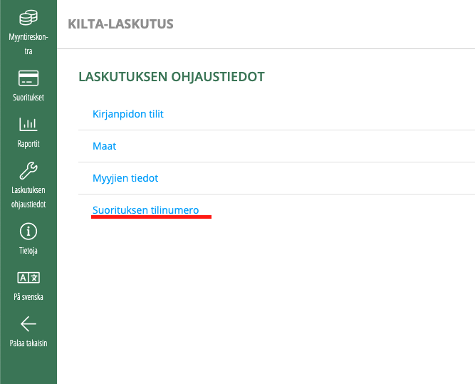 Suorituksen tilinumero